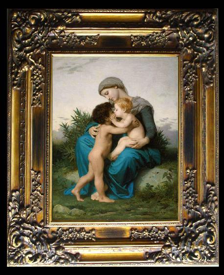 framed  Adolphe William Bouguereau Fraternal Love (mk26), Ta014